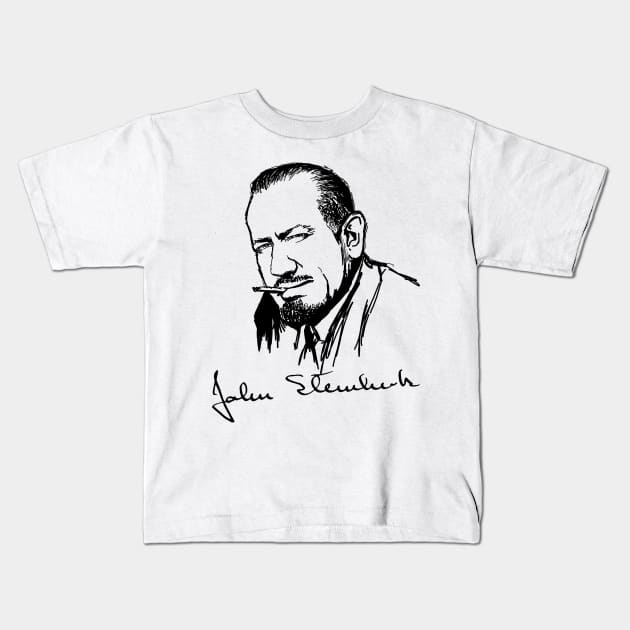 John Steinbeck Kids T-Shirt by ThunderEarring